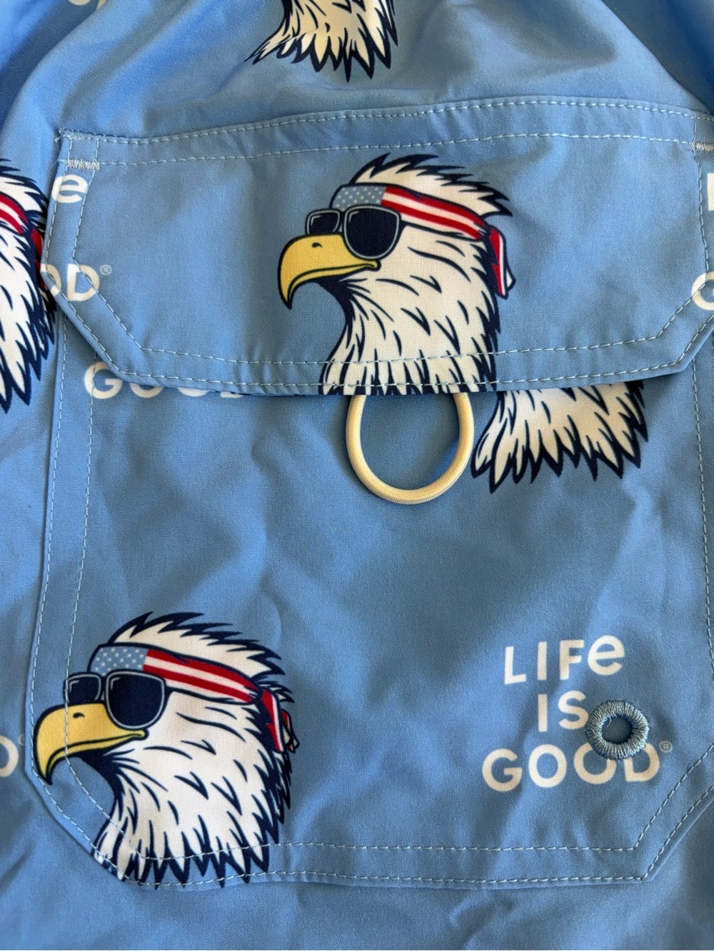 Life Is Good Blue Brief Lined Swim Trunks 50+ UPF Board Shorts Men's S NWOT - Picture 3 of 5